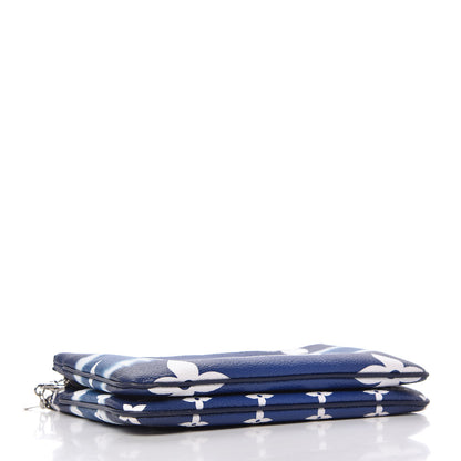 Louis Vuitton Monogram Giant Escale Double Zip Pochette Blue 4 of 10