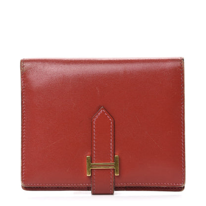 Hermes Box Bearn Compact Wallet Rouge Vif 1 of 9