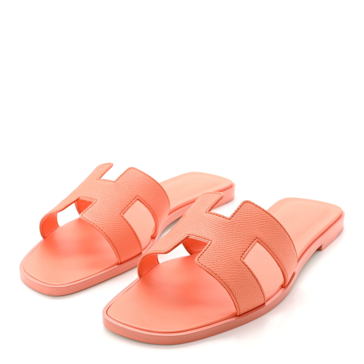 Hermes Epsom Oran Sandals 38.5 Orange Joey 3 of 9