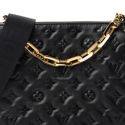 Louis Vuitton Lambskin Embossed Monogram Coussin PM Black 10 of 11