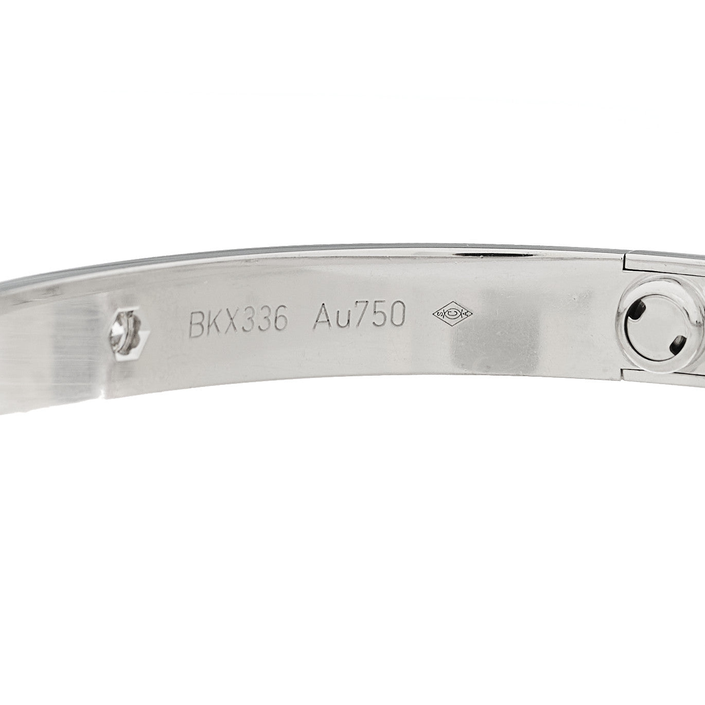 18K White Gold 4 Diamond LOVE Bracelet 17