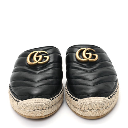 Gucci Nappa Matelasse GG Marmont Espadrille Slippers 38 Black 3 of 10