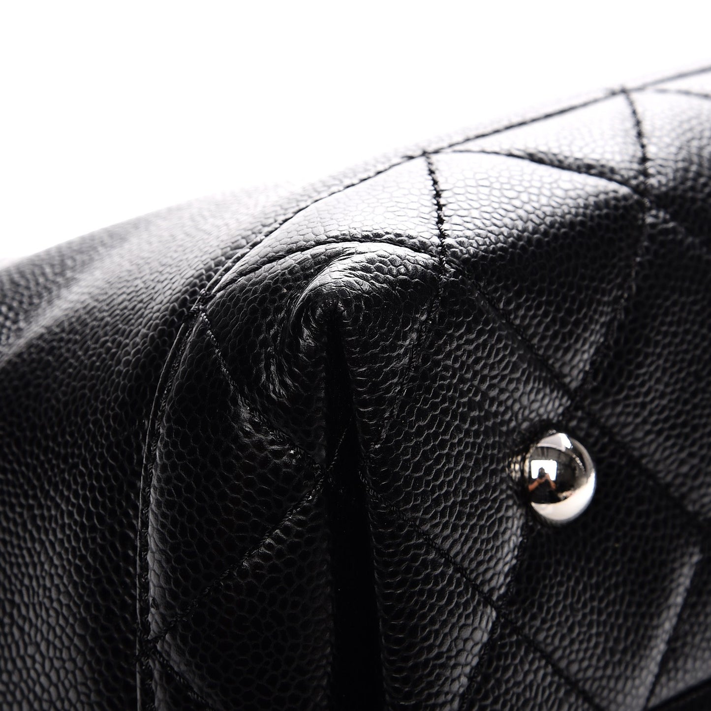 Soft Caviar CC Medium Top Handle Tote Black