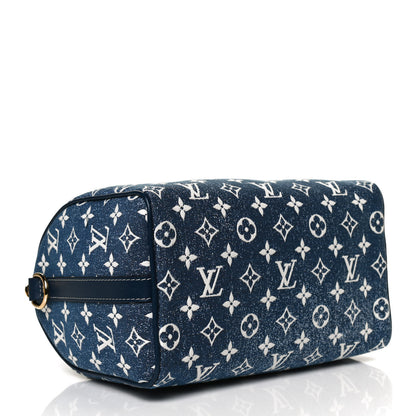 Louis Vuitton Monogram Jacquard Denim Speedy Bandouliere 25 Bleu 4 of 11