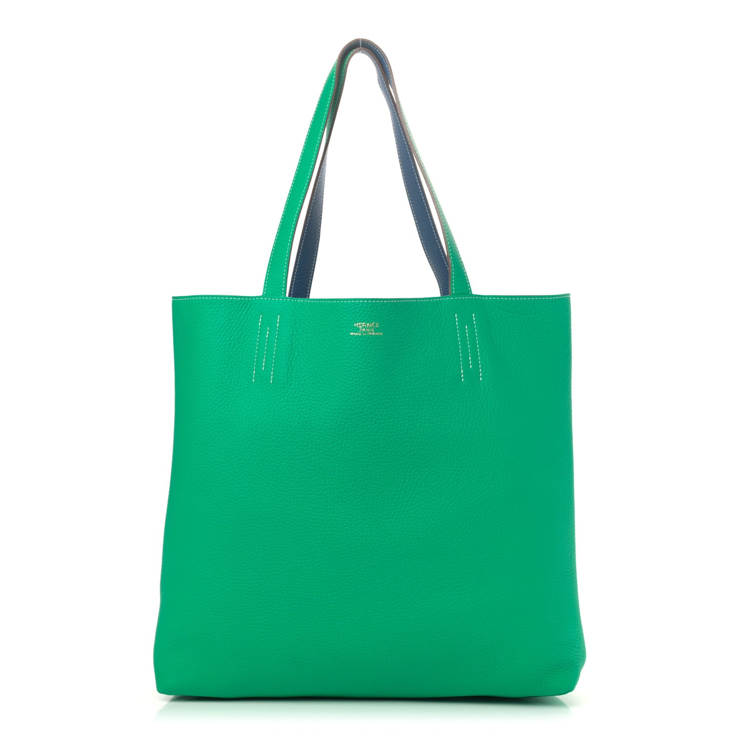 Taurillon Clemence Double Sens 36 Reversible Tote Menthe Bleu Thalassa