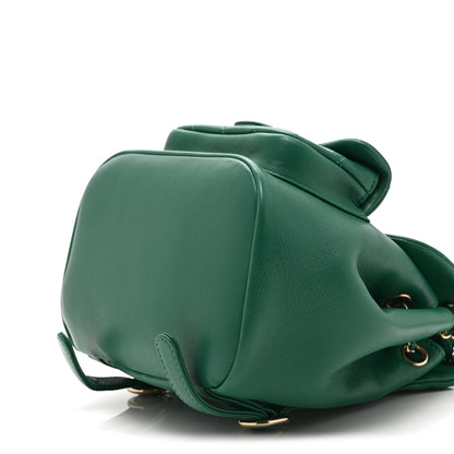 Chanel Lambskin Quilted Small Duma Drawstring Backpack Green 10 of 11