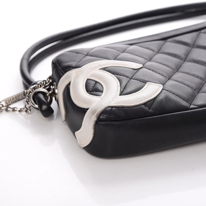 Chanel Calfskin Quilted Cambon Pochette Black White 13 of 15