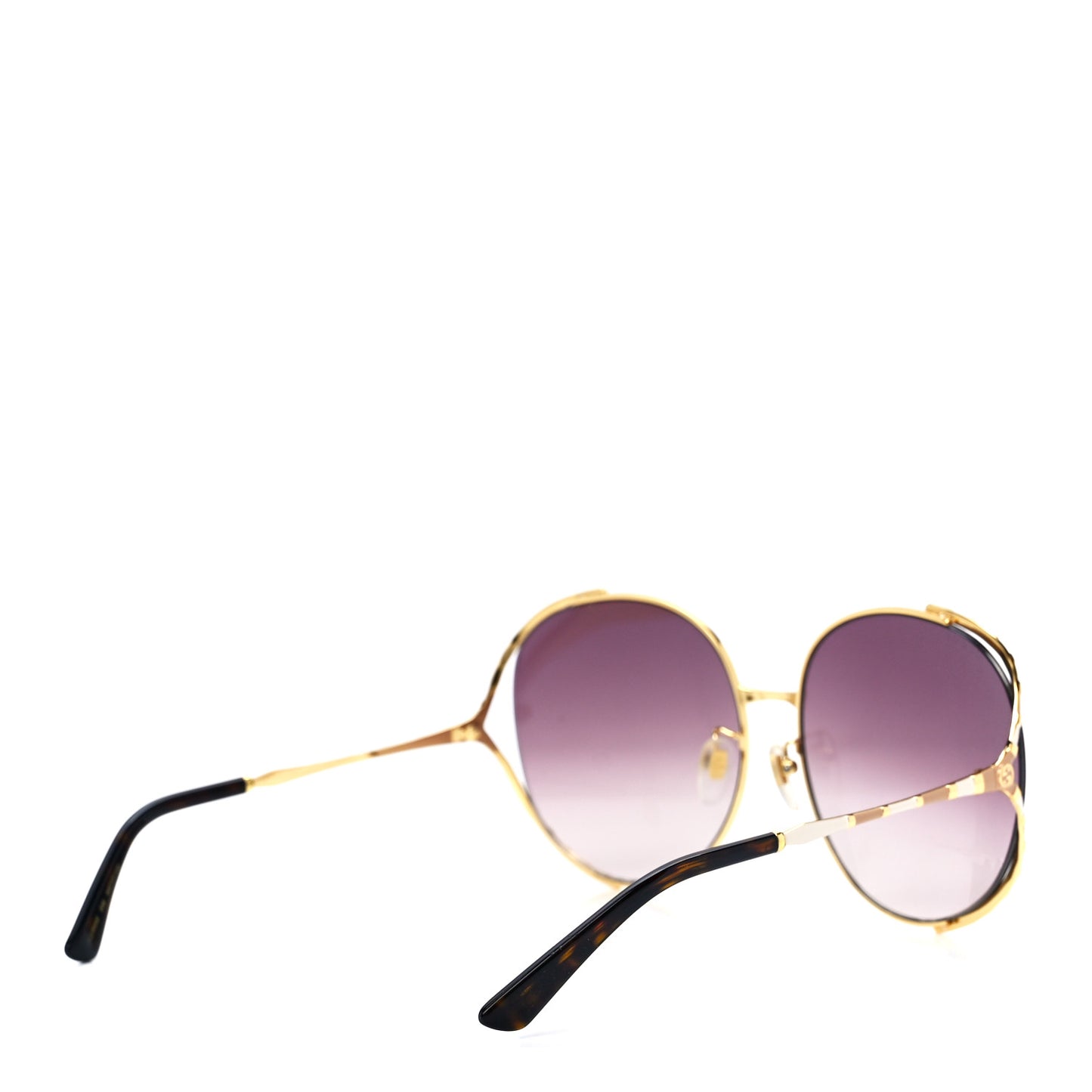 Metal Round Frame GG0595S Sunglasses Gold Brown