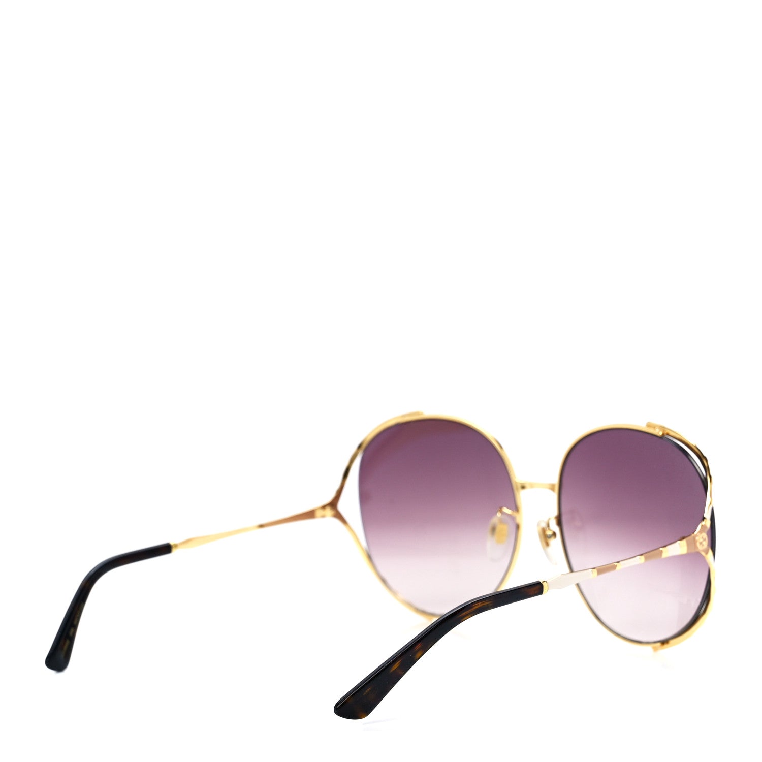 Gucci Metal Round Frame GG0595S Sunglasses Gold Brown 4 of 8