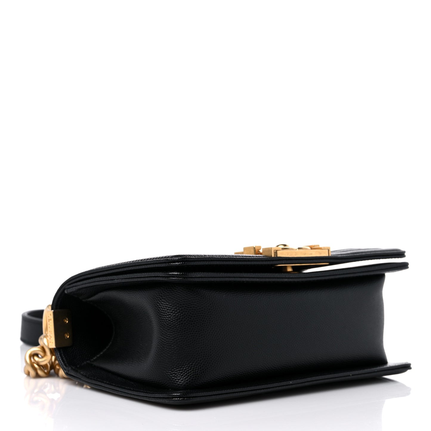 Caviar Quilted Small Boy Flap Black