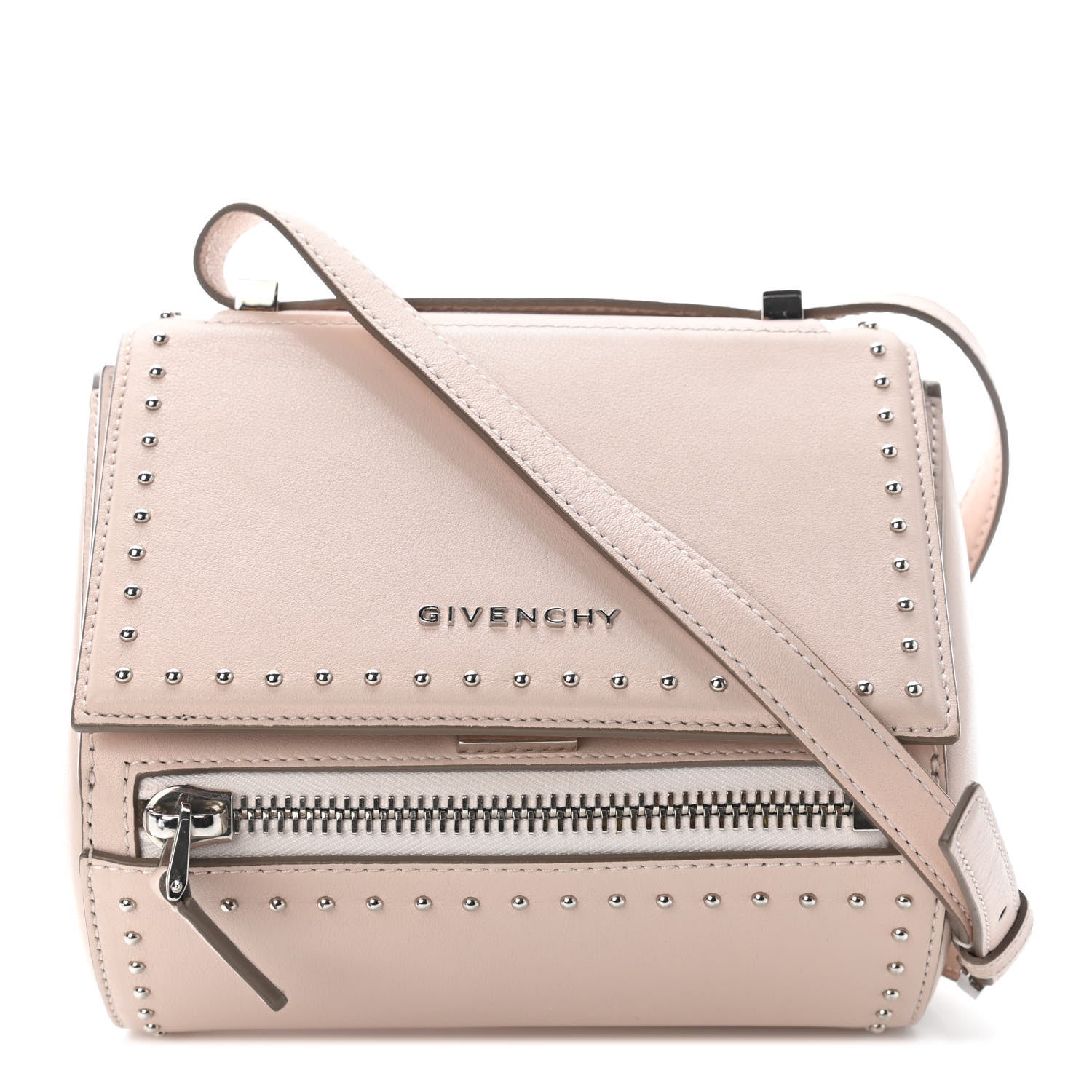 Givenchy Calfskin Studded Mini Pandora Box Crossbody Bag Nude Pink 1 of 9