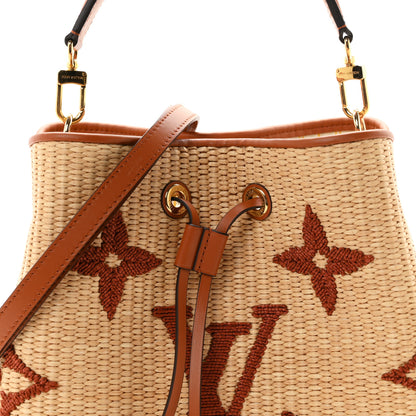 Louis Vuitton Raffia Calfskin Monogram Neonoe MM Tan 7 of 10