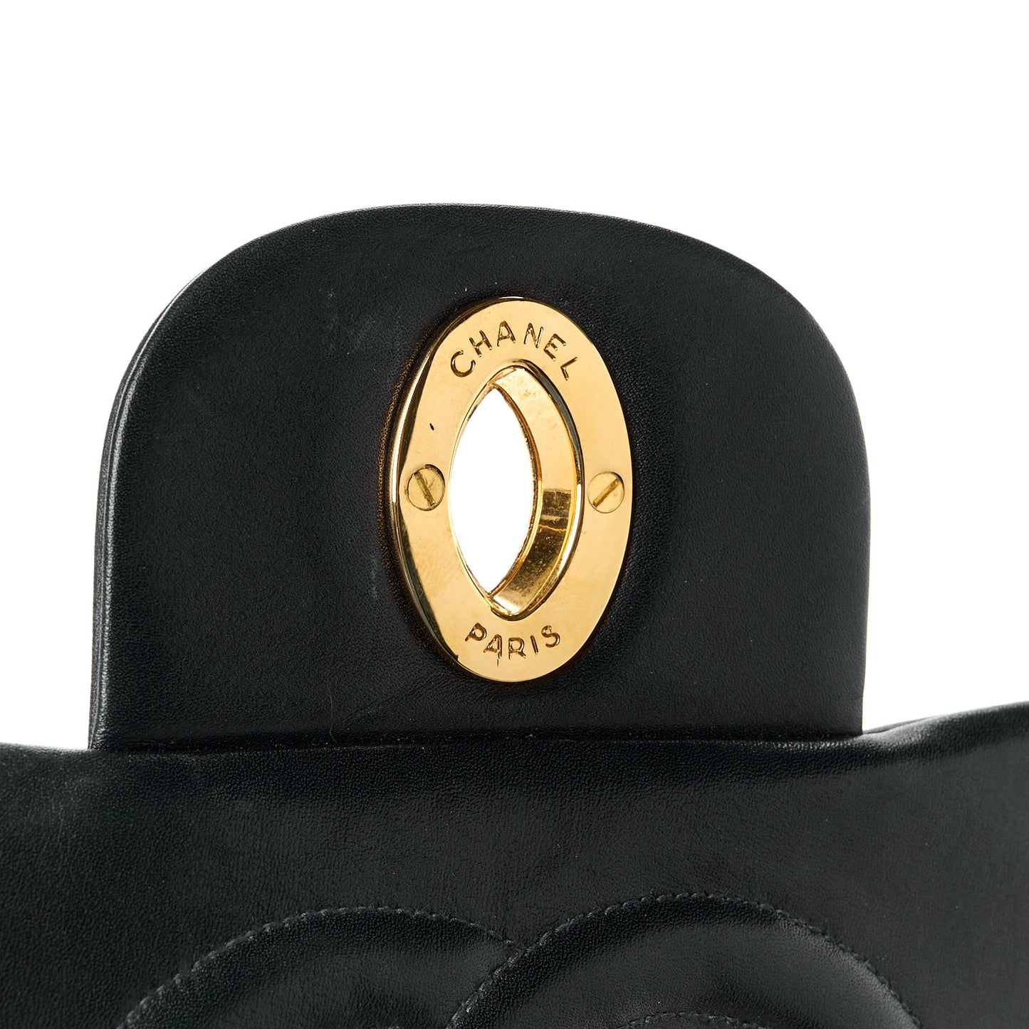Lambskin Quilted XL Jumbo Single Flap Black
