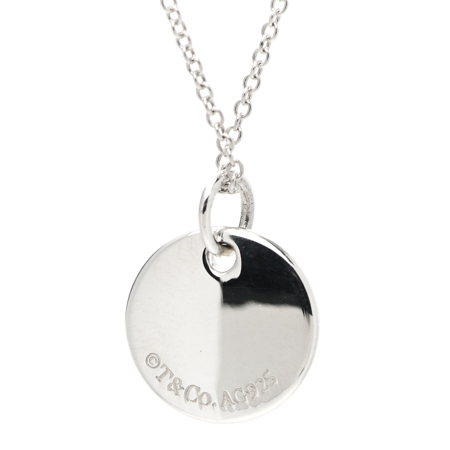 Sterling Silver Letter D Round Pendant Necklace