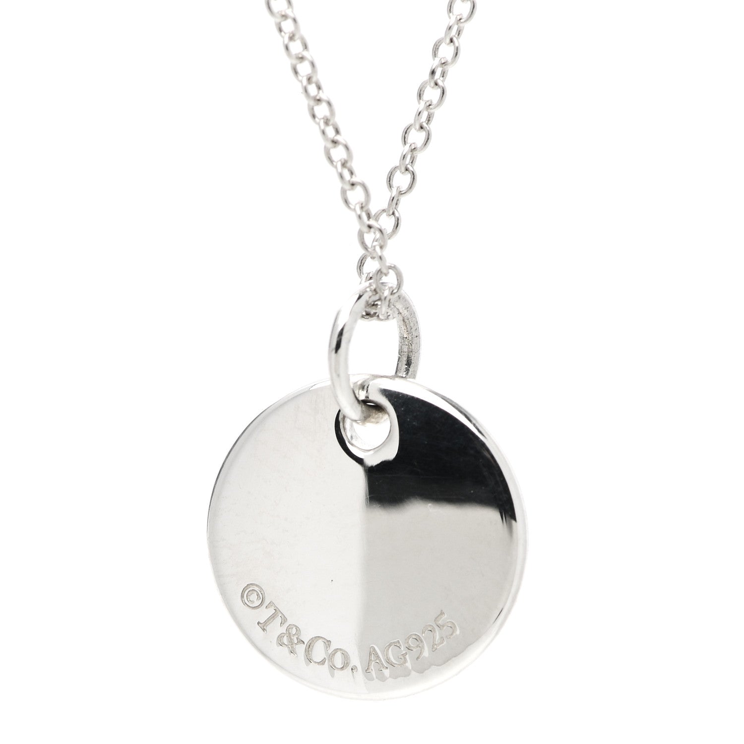 Tiffany Sterling Silver Letter D Round Pendant Necklace 4 of 4