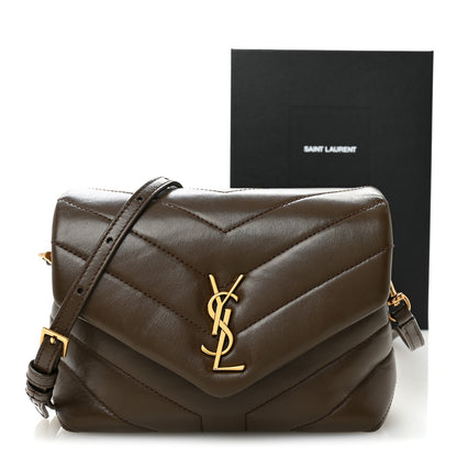 Saint Laurent Calfskin Y Quilted Monogram Toy Loulou Crossbody Bag Soil Brown 12 of 12