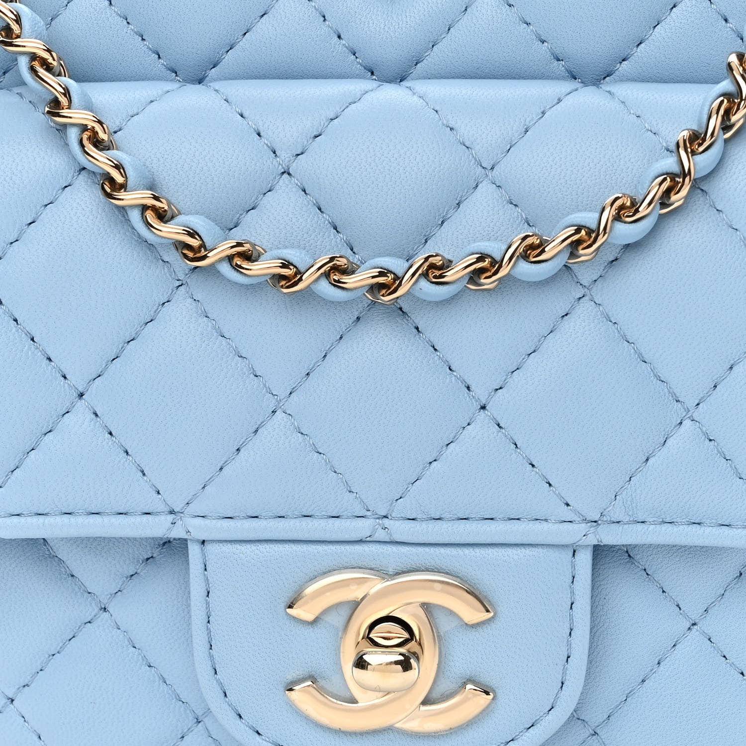 Chanel Lambskin Quilted CC In Love Heart Bag Light Blue 8 of 10