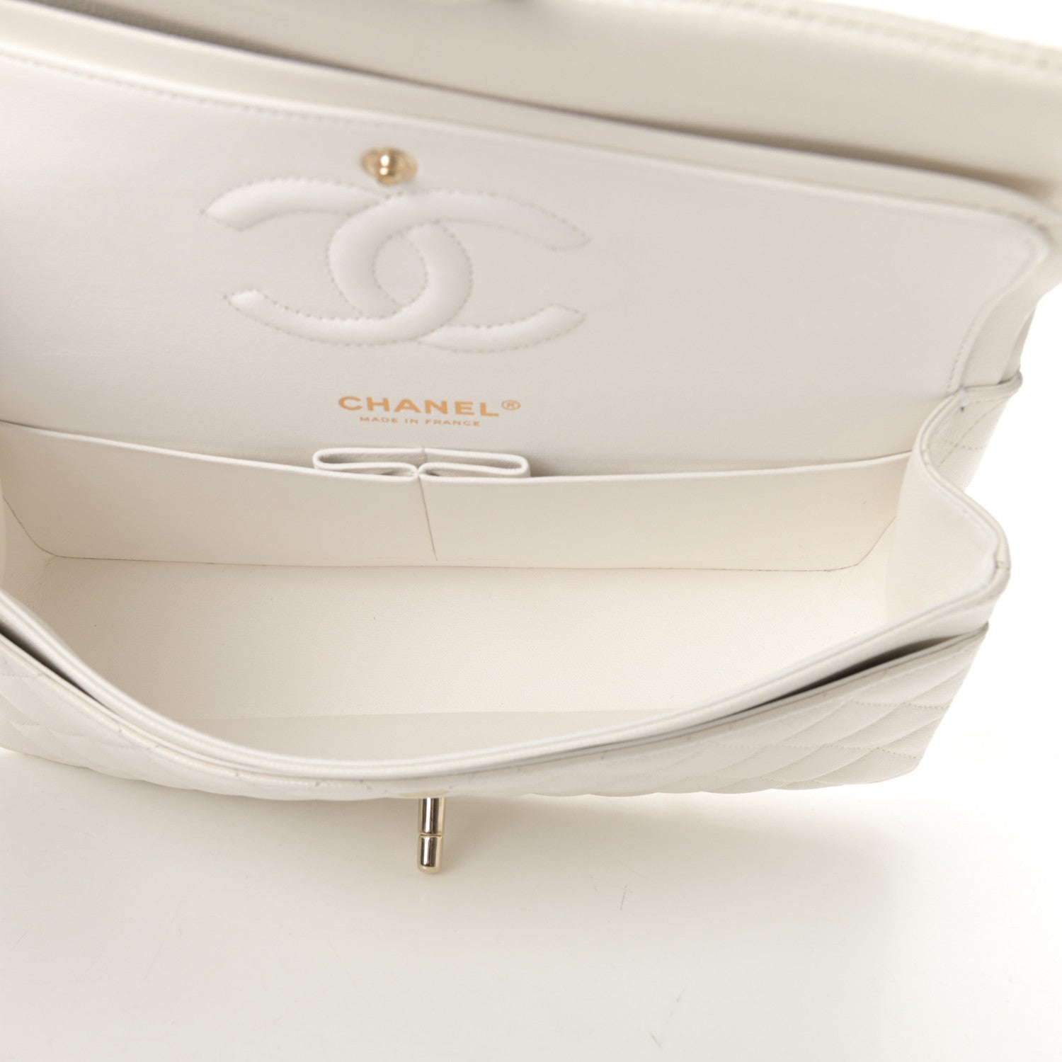 Chanel Caviar Quilted Medium Double Flap White 5 of 11