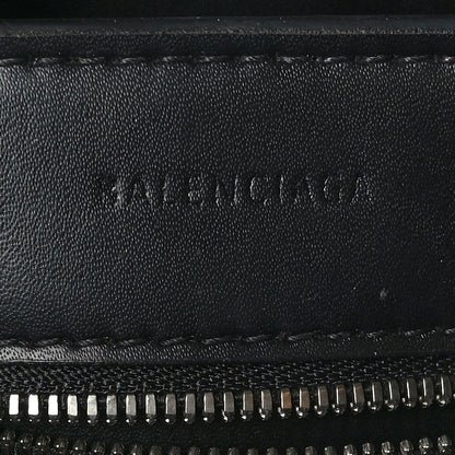 Balenciaga Shiny Calfskin Logo Crocodile Embossed XXS Everyday Tote Black 6 of 8