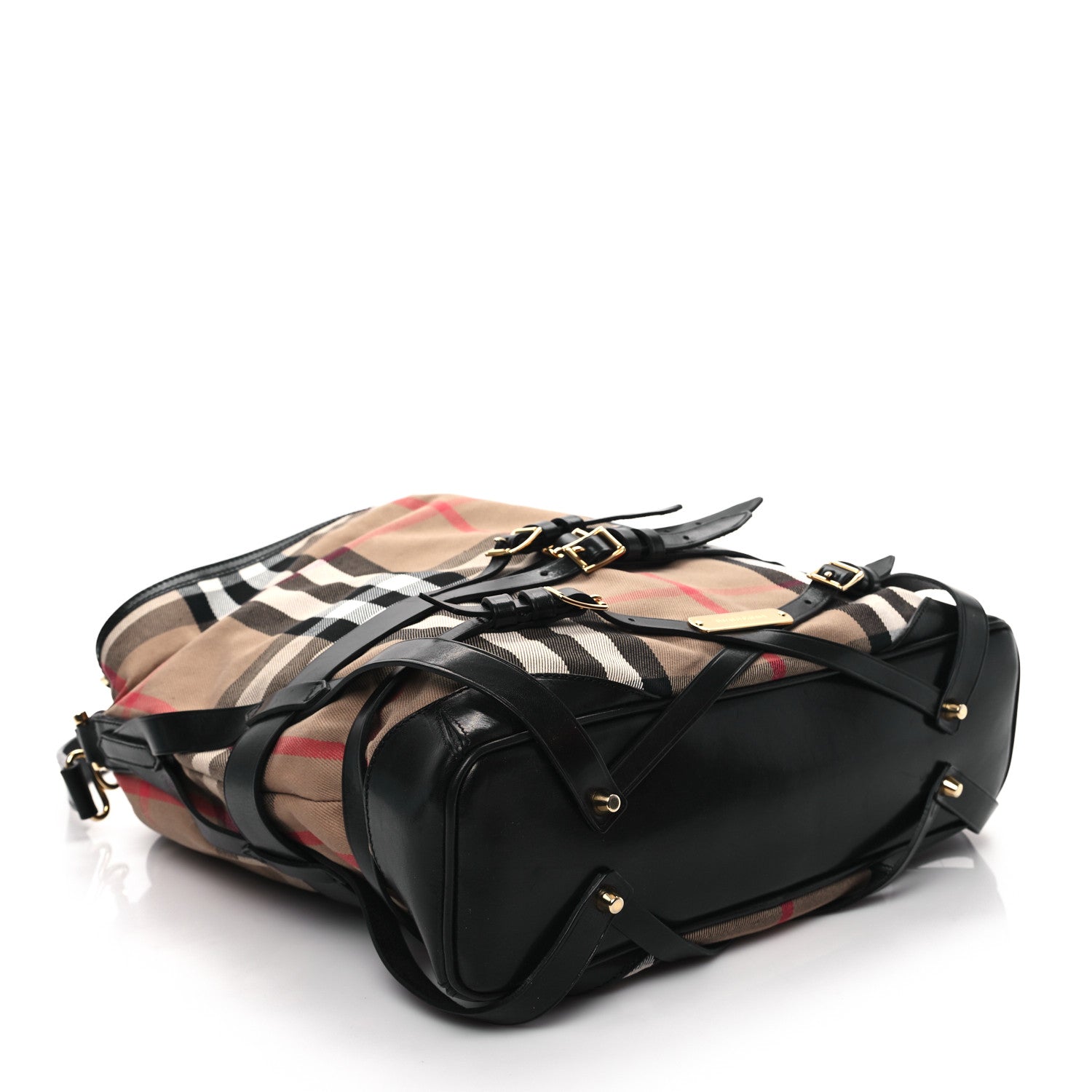 Burberry House Check Bridle Calfskin Medium Gosford Hobo Black 4 of 11