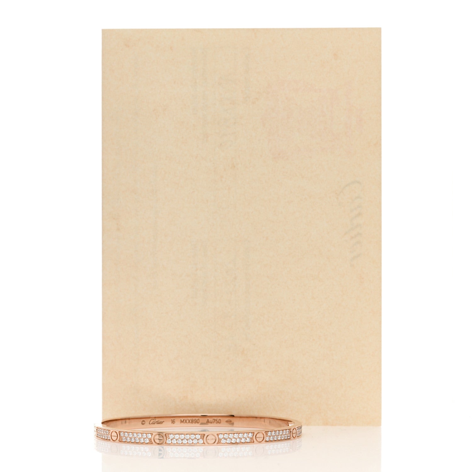 Cartier 18K Pink Gold Diamond Small LOVE Paved Bracelet 16 5 of 5