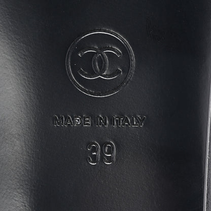 Chanel Shiny Lambskin Grosgrain Pearl Mary Jane Flats 39 Black 7 of 12