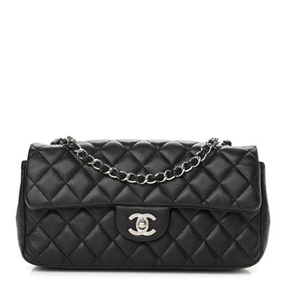 Chanel Lambskin Quilted East West Flap Black 1 of 16