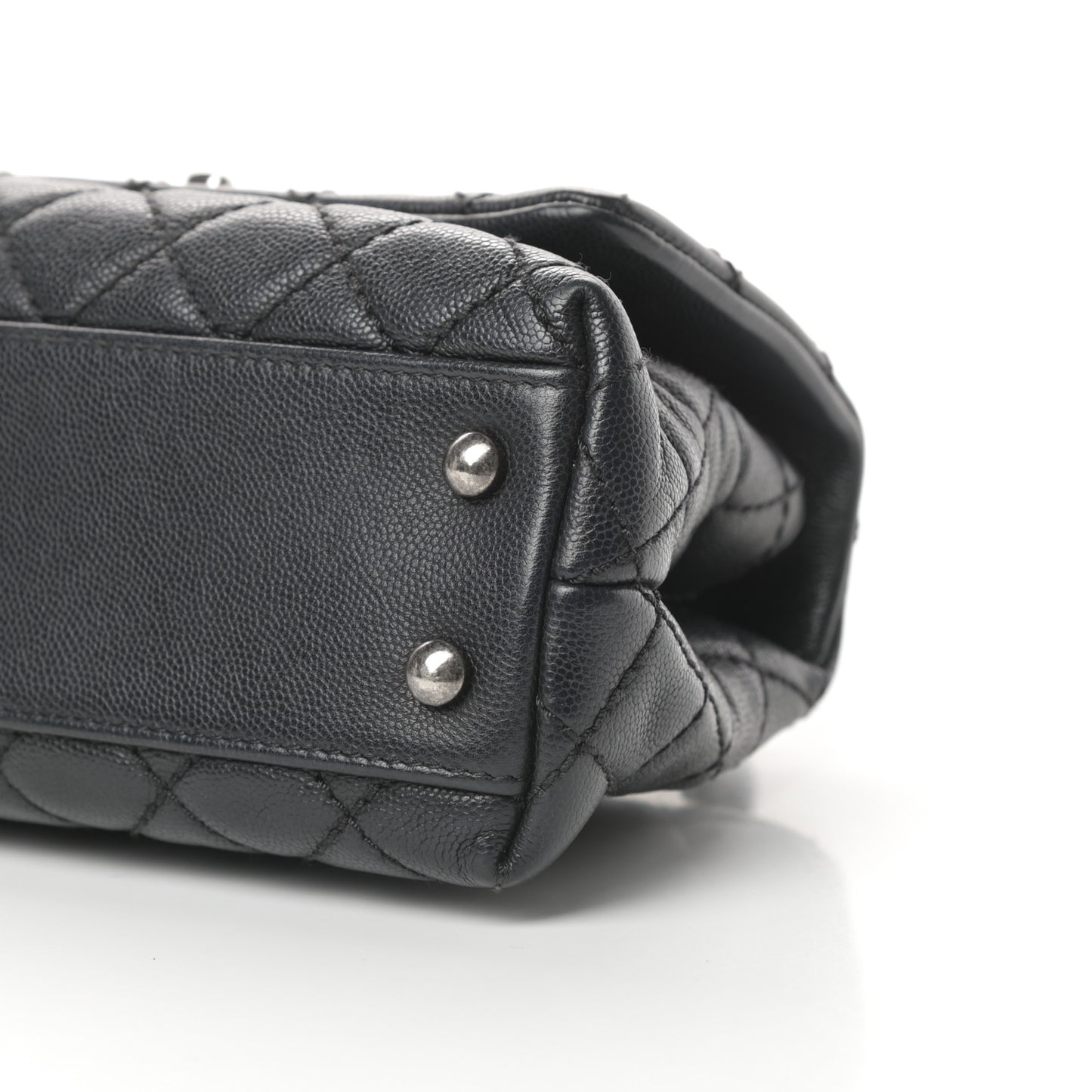 Caviar Quilted Mini Coco Handle Flap Black