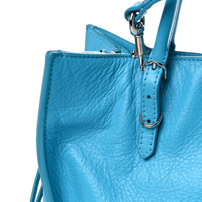 Balenciaga Supple Calfskin Papier A6 Zip Around Tote Bleu Caraibes 24 of 25