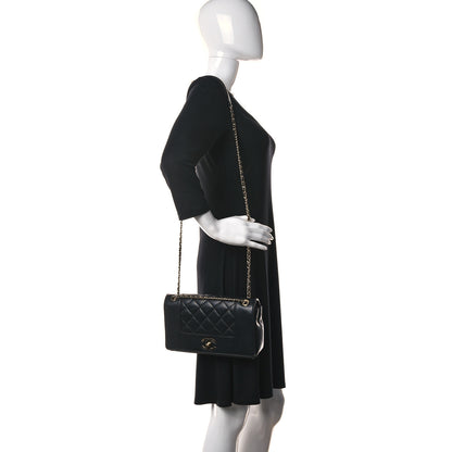 Chanel Sheepskin Quilted Medium Vintage Mademoiselle Flap Black 2 of 24