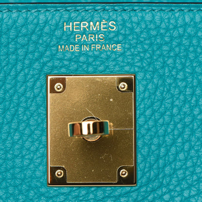 Hermes Taurillon Clemence Kelly Retourne 35 Bleu Paon 7 of 32
