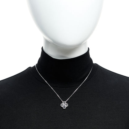 Van Cleef & Arpels 18K White Gold Guilloche Vintage Alhambra Pendant Necklace 2 of 6