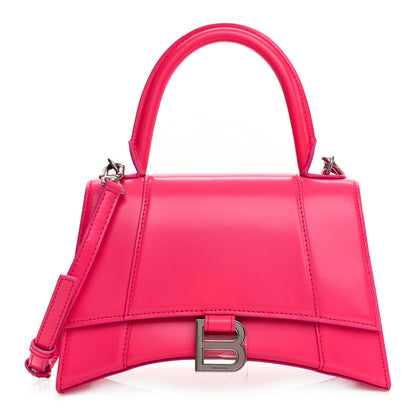 Balenciaga Shiny Box Calfskin Small Hourglass Top Handle Bag Acid Fuchsia 1 of 9