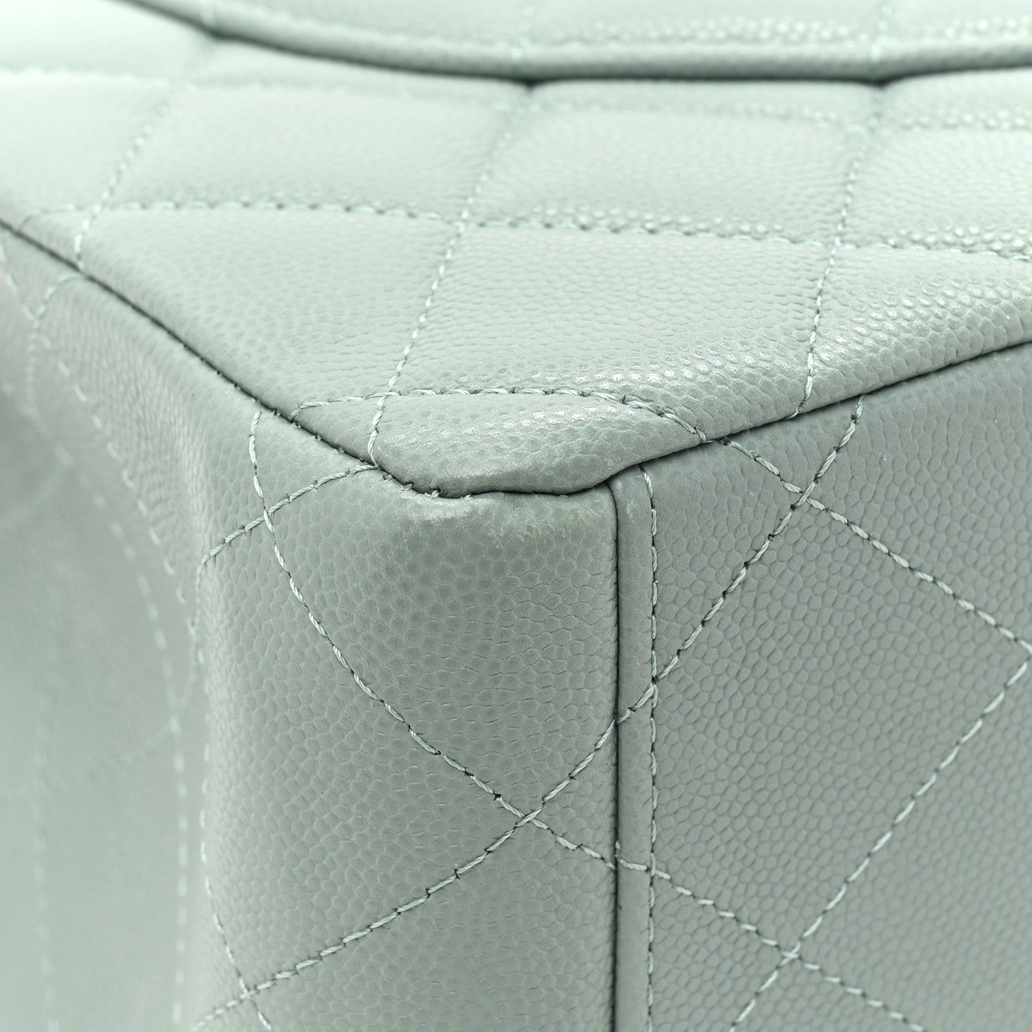 Chanel Caviar Quilted Maxi Double Flap Light Blue 12 of 15