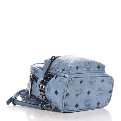 MCM Visetos Side Stud X-Mini Stark Bebe Boo Backpack Blue 4 of 8