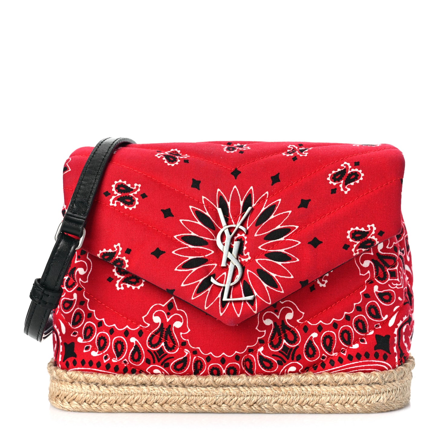 Cotton Bandana Y Quilted Monogram Toy Loulou Crossbody Bag Red