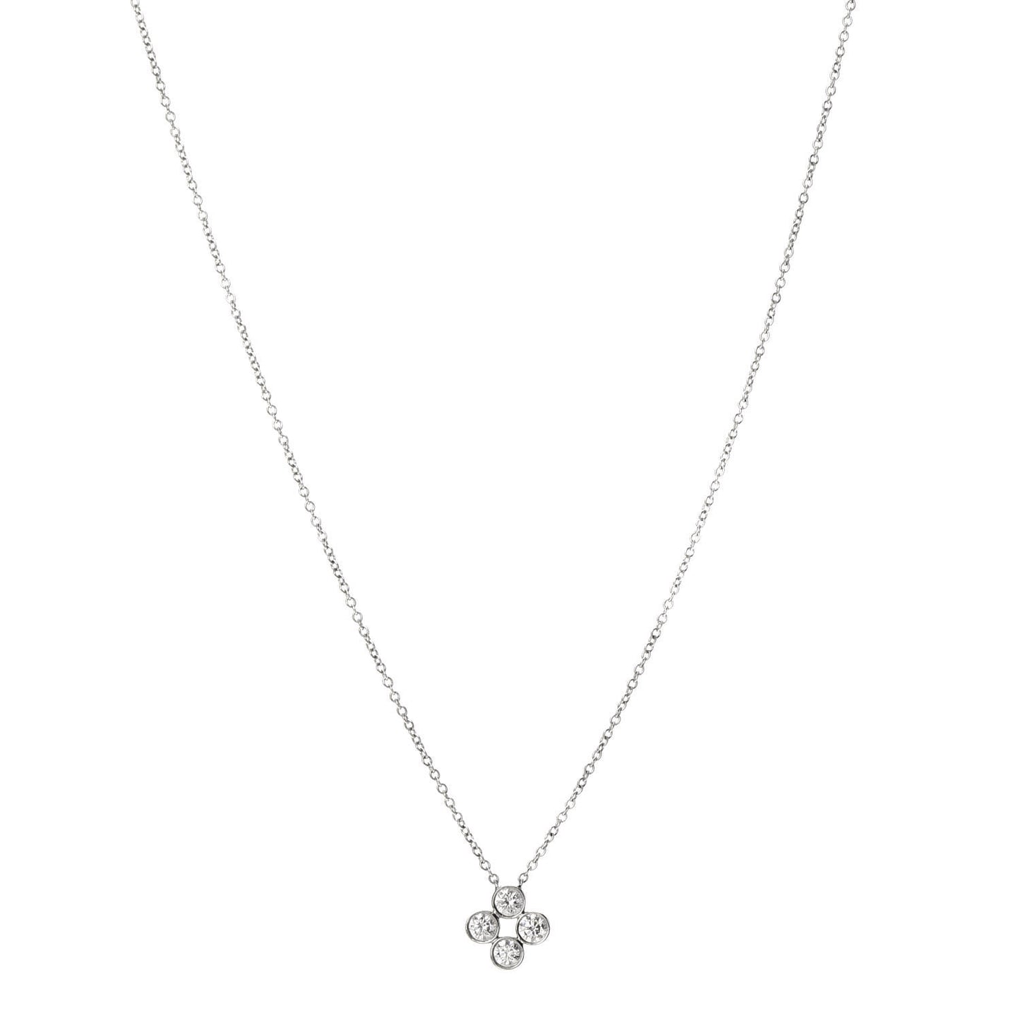 Platinum Diamond Four-Stone Pendant Necklace
