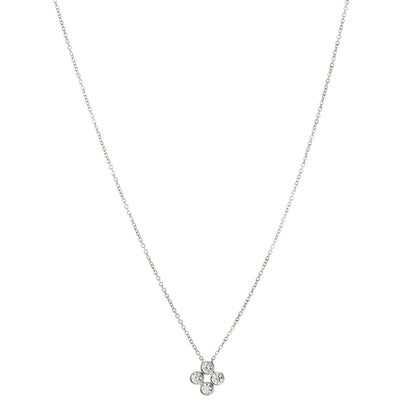 Tiffany Platinum Diamond Four-Stone Pendant Necklace 1 of 5