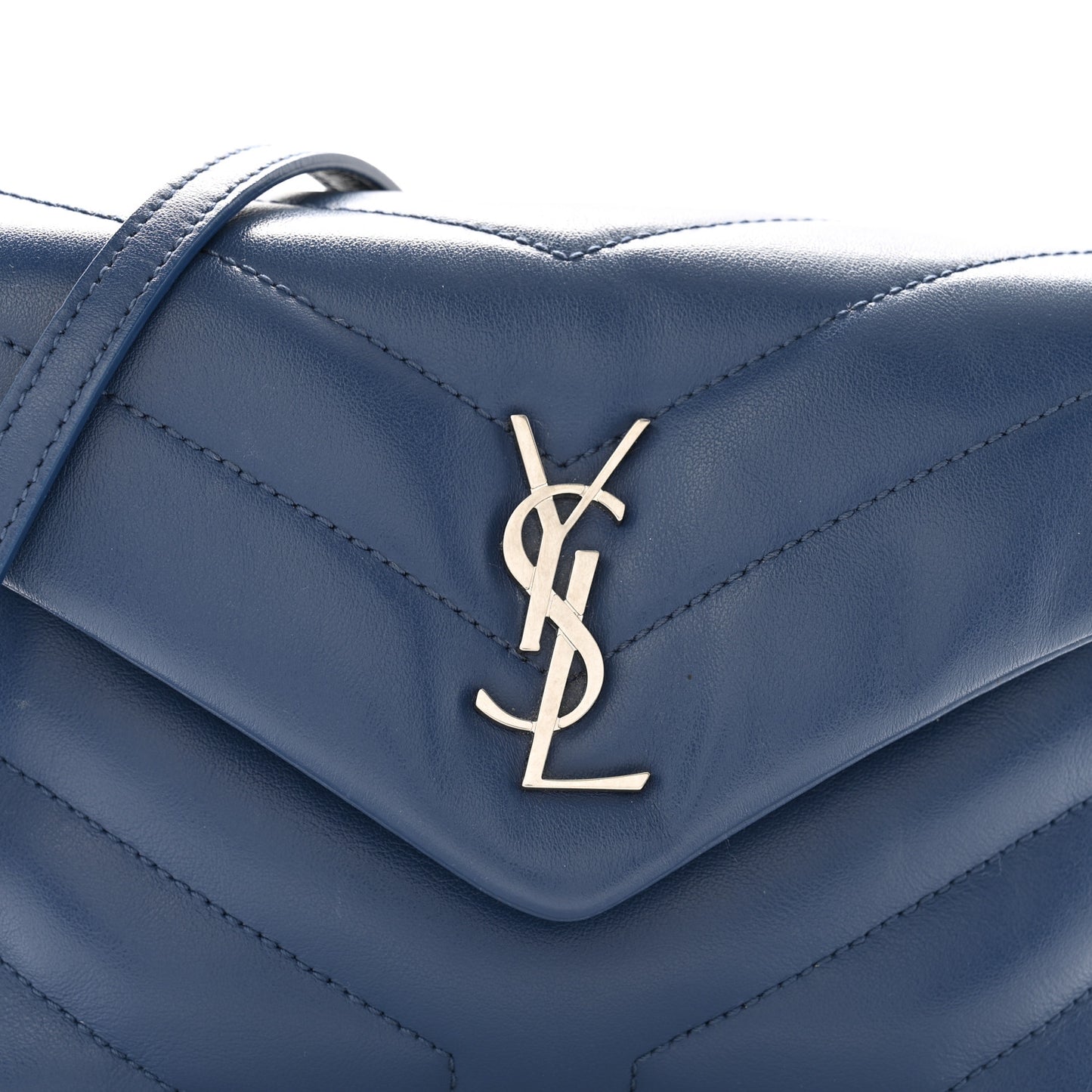 Calfskin Y Quilted Monogram Toy Loulou Chain Satchel Denim