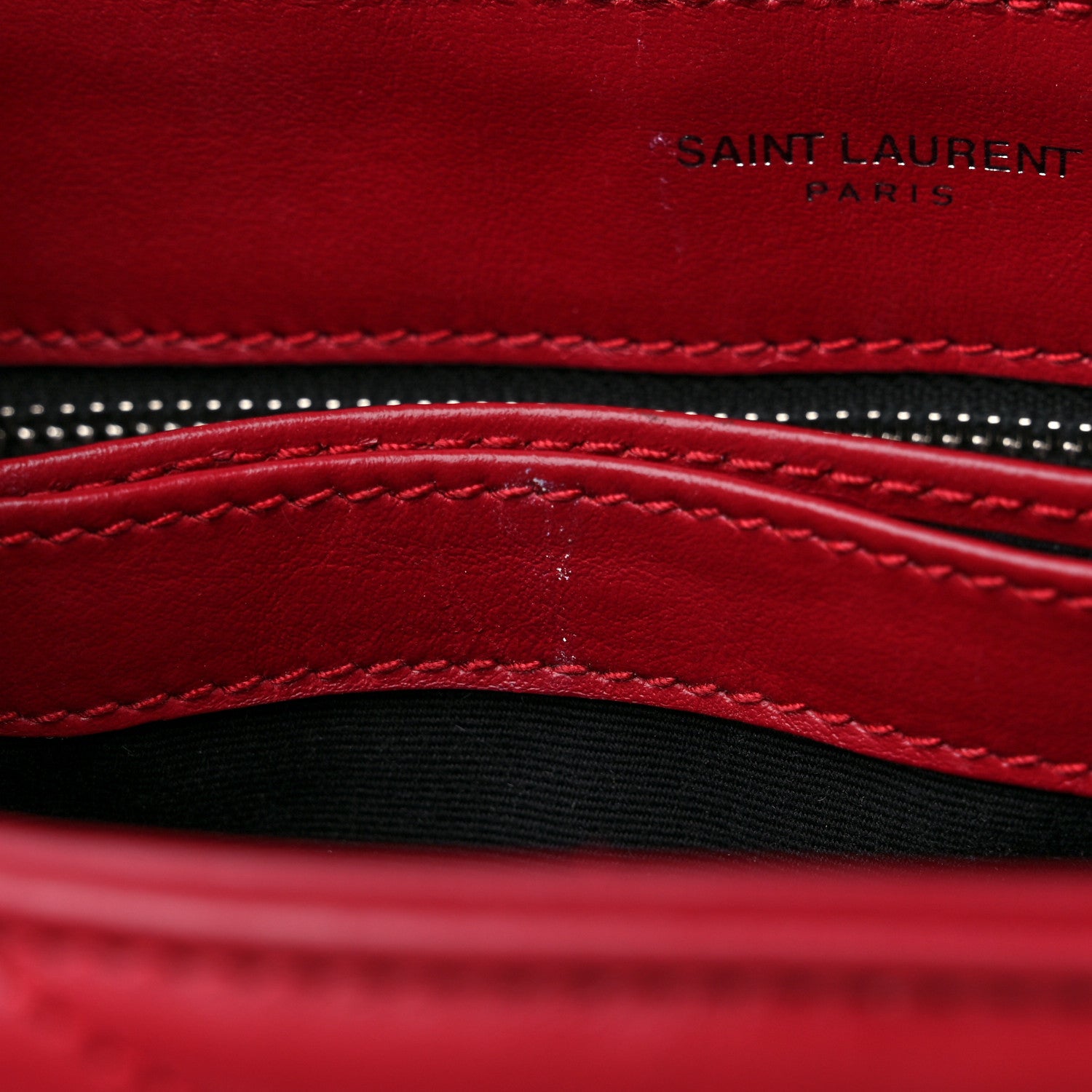 Saint Laurent Calfskin Y Quilted Monogram Toy Loulou Crossbody Bag Rouge 10 of 12