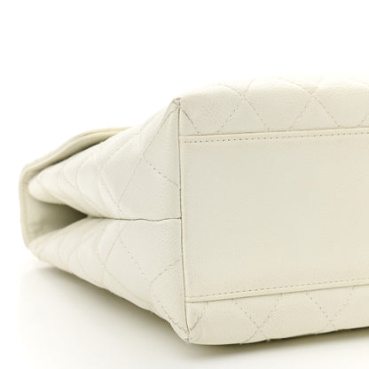 Chanel Caviar Quilted Jumbo Kelly Flap White 9 of 12