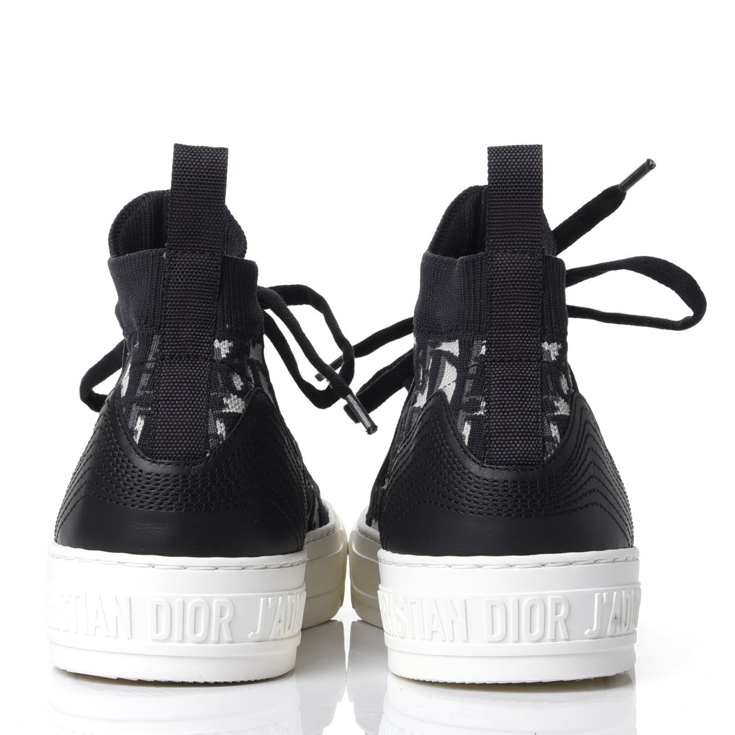 Christian Dior Technical Knit Calfskin Oblique Womens Walk'n Dior Mid Top Sneakers 37.5 Deep Blue 6 of 11