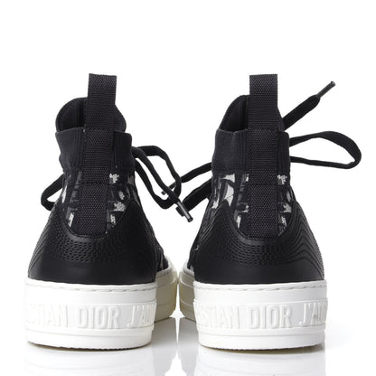 Christian Dior Technical Knit Calfskin Oblique Womens Walk'n Dior Mid Top Sneakers 37.5 Deep Blue 6 of 11