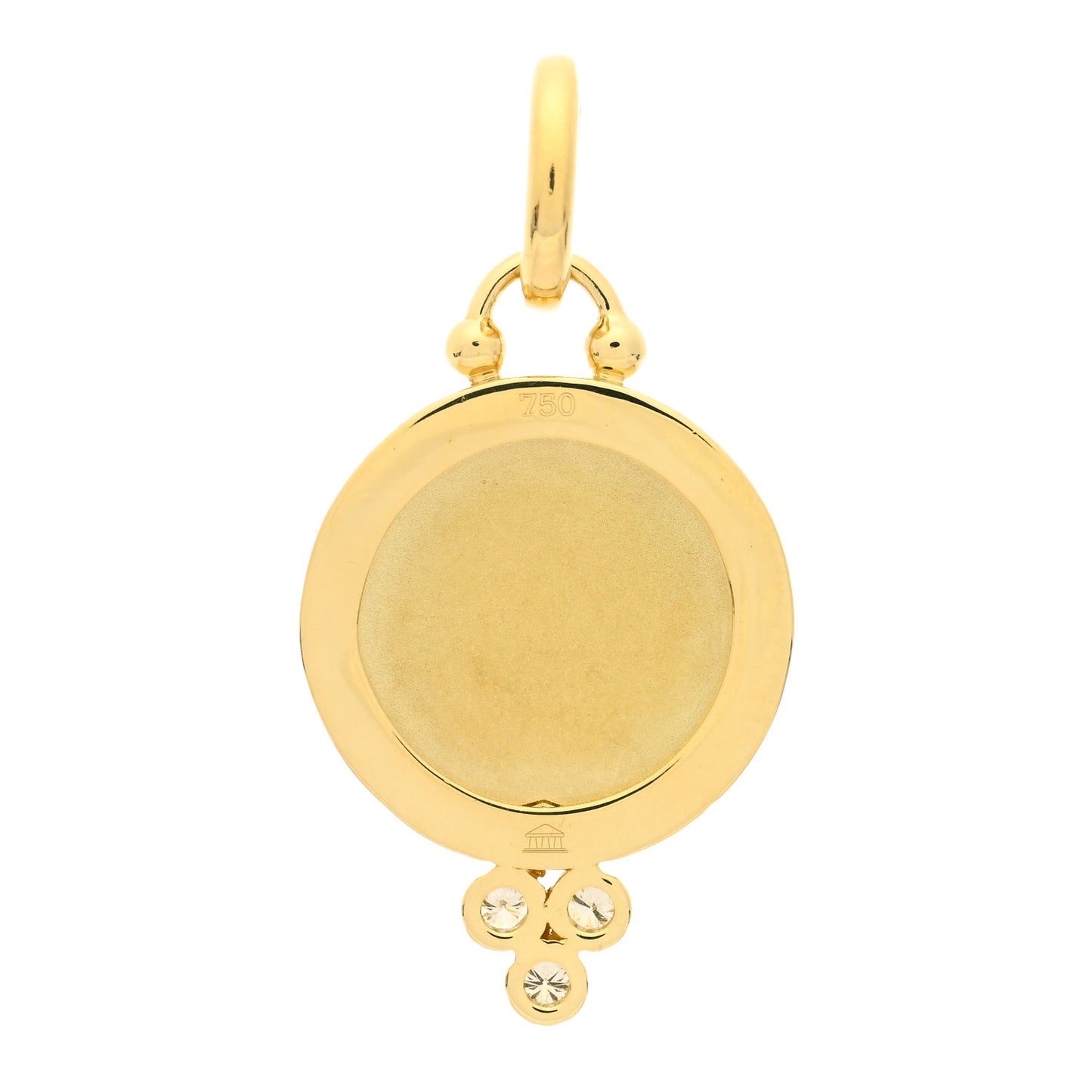18K Yellow Gold Diamond 16mm Angel Pendant