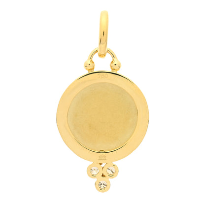 Temple St. Clair 18K Yellow Gold Diamond 16mm Angel Pendant 3 of 3
