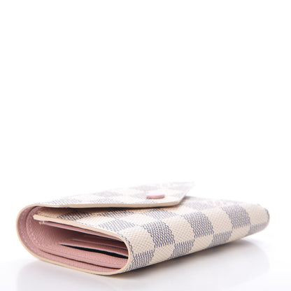 Louis Vuitton Damier Azur Victorine Wallet Rose Ballerine 4 of 7