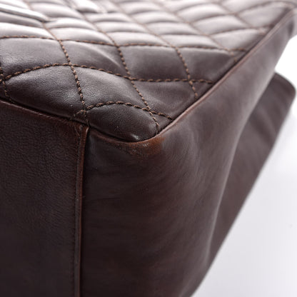 Chanel Calfskin Quilted Grand Shopping Tote GST Dark Brown 11 of 14