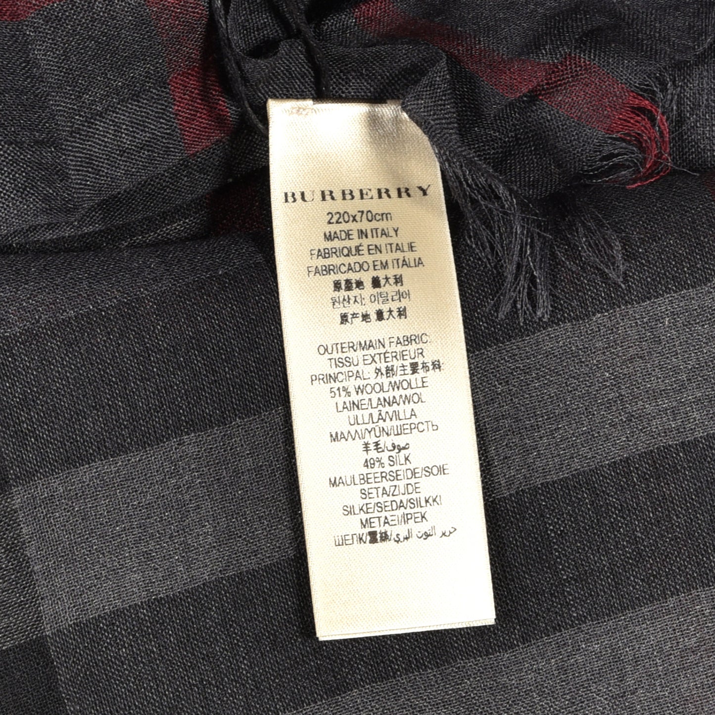 Wool Silk London Check Lightweight Square Scarf Grey