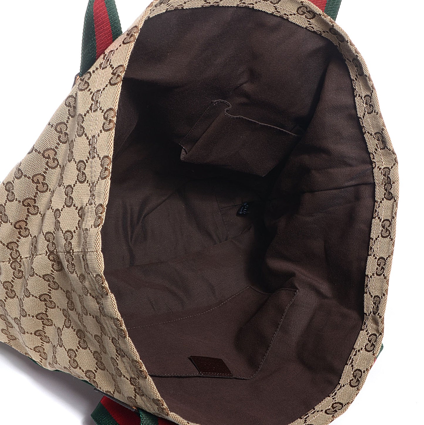 GG Monogram Medium Web Handle Vertical Tote Bag Dark Brown