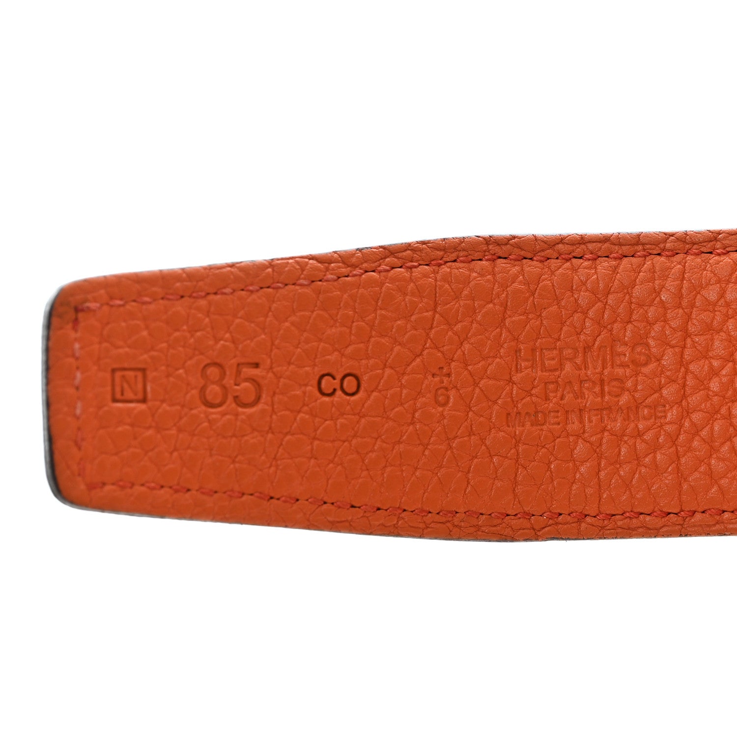 Hermes Swift Togo 32mm Reversible H Belt 85 34 Black Orange 3 of 7
